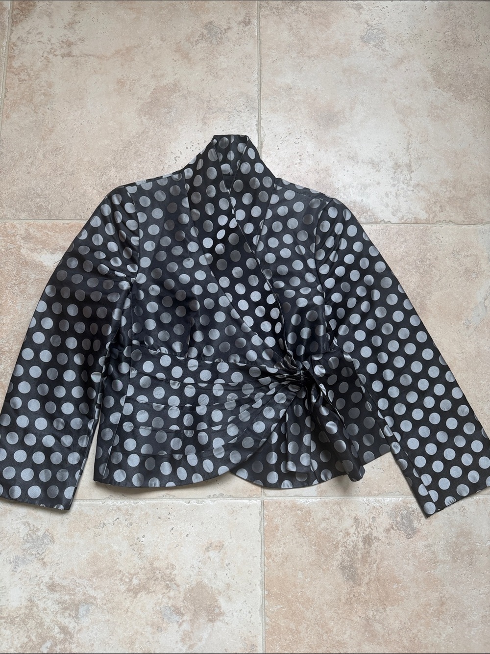 Armani Collezioni Black Blazer with Silver Polka Dots